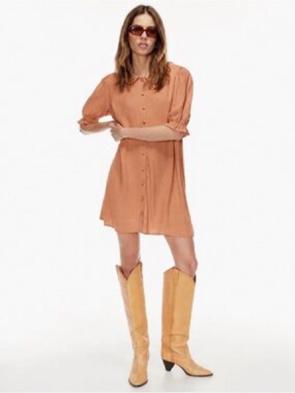 Wildred by Aritzia Poppins Dress in Soft Terracotta